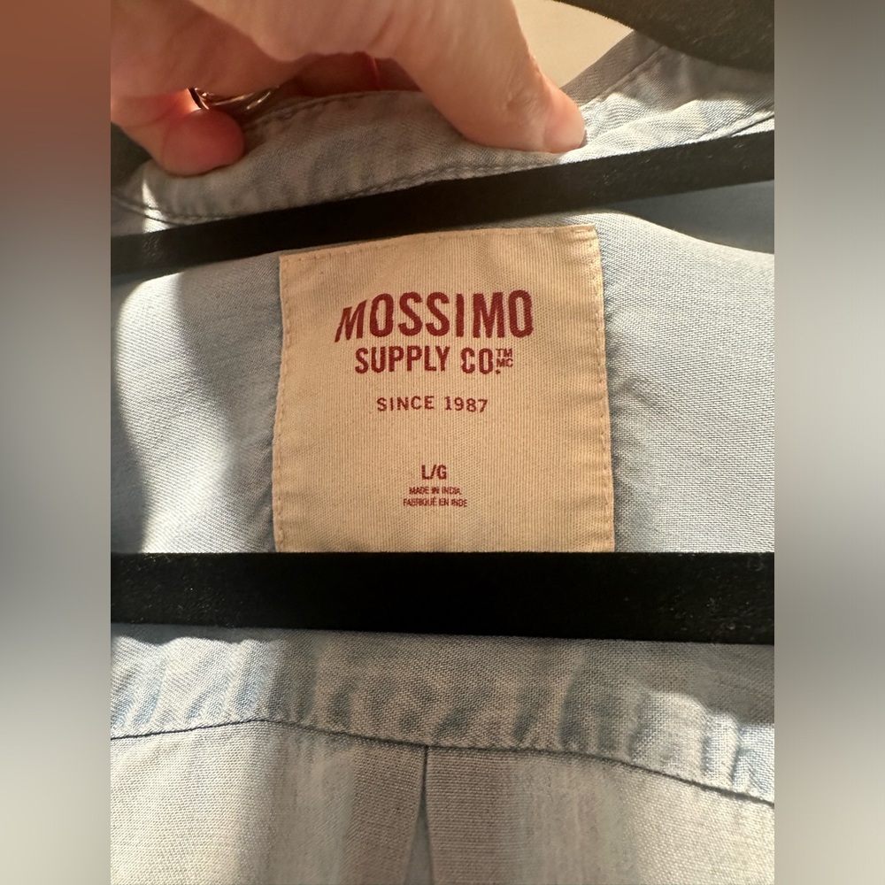 Mossimo Light Blue Button-Up Shirt - Picture 4 of 7